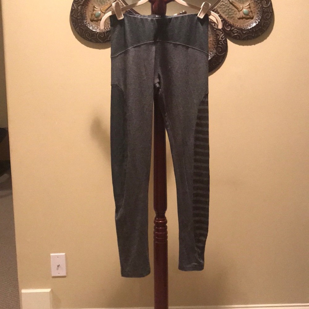 Grey stripe down riding leggings